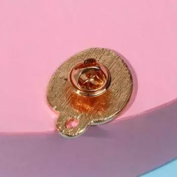 Значок "Чашка капучино", цветной в золоте