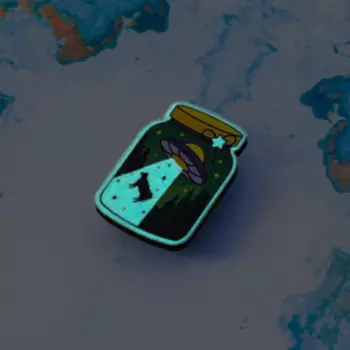 Значок флуоресцентный "Летающая тарелка"