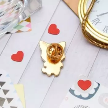 Значок «Котеечка», цвет чёрно-белый в золоте