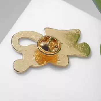 Значок «Котёнок» игрушечный, цвет чёрно-розовый в золоте