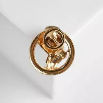 Значок "Медсестричка" в круге, цвет бело-оранжевый в золоте