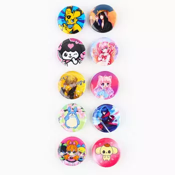 Значок металлический , закатной «Аниме для детей», d=2,5 cм, МИКС