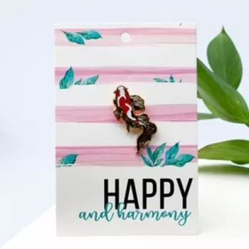 Значок "Рыба", цветной в золоте