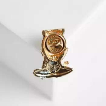 Значок "Врач-терапевт" со стетоскопом, цвет красно-белый в золоте