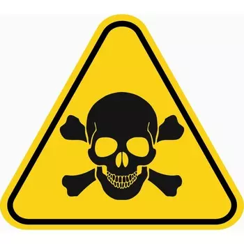 Знак декоративный (постер) "Череп и кости" 30х27 см, пластик