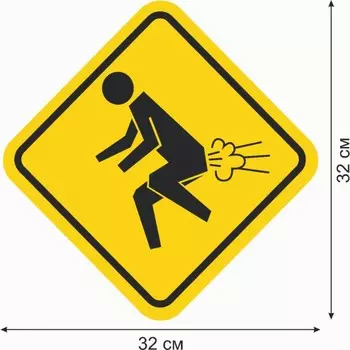 Знак декоративный (постер) "Газы" 32х32 см, пластик