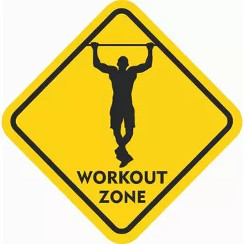 Знак декоративный (постер) "Workout zone" 32х32 см, пластик