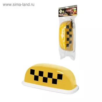 Знак "ТАКСИ" "Шашечки" "ГЛАВДОР" "Special" с подсв., 4 магн., 25х10х12 см, желтый, 12В
