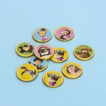 Шоколадные медали «Золотая авоська: Маша и Медведь», 6 г