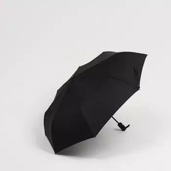 Зонт автоматический «Однотонный», 3 сложения, 8 спиц, R = 50 см, цвет чёрный