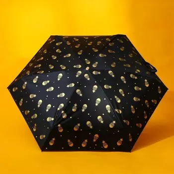 Зонт женский механический, 6 спиц, чёрный