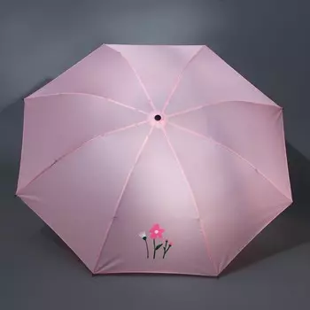 Зонт женский механический, 8 спиц, d=95, розовый