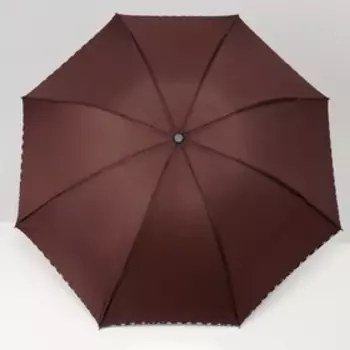 Зонт механический «Однотонный», 3 сложения, 8 спиц, R = 47,5 см, цвет коричневый