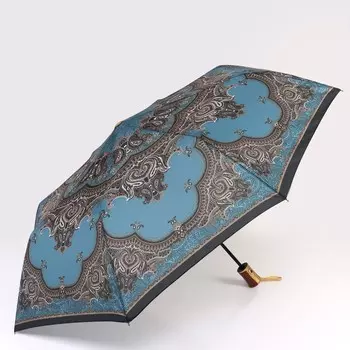 Зонт полуавтоматический «Цветочный узор», 3 сложения, 8 спиц, R = 47 см, рисунок МИКС