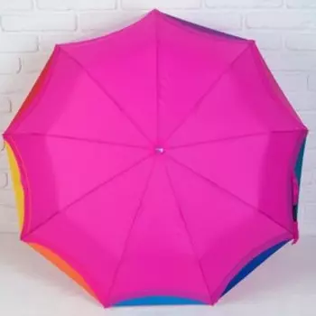 Зонт полуавтоматический «Радужное настроение», 3 сложения, 9 спиц, R = 48 см, цвет МИКС