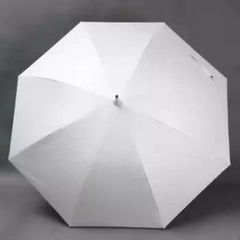 Зонт - трость полуавтоматический «Однотонный», ветроустойчивый, 8 спиц, R = 58 см, цвет белый/чёрный