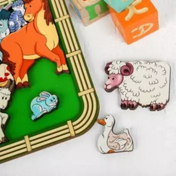 Зоопазл «Переполох на ферме» 14 деталей