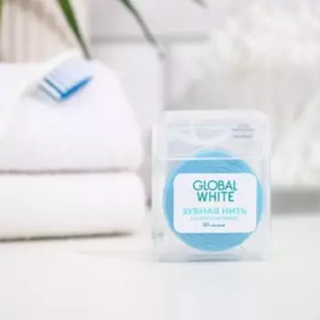 Зубная нить Global White со вкусом мяты