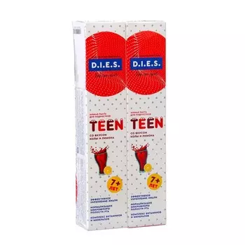 Зубная паста детская D.I.E.S. кола лимон, 7-18, 60 мл * 2 шт.