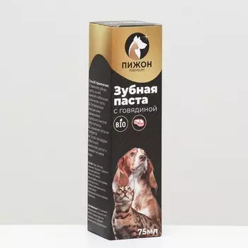 Зубная паста ферментированная со вкусом говядины «Пижон Premium» для кошек и собак, 75 мл