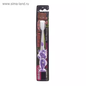 Зубная щётка мод Детская Мишутка арт 81 двухкомпонентная ручка, щетина мягкая, с присоской