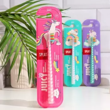 Зубная щётка Splat Juicy Lab для детей, магия единорога, жемчужная