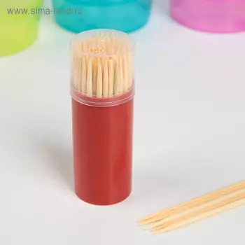 Зубочистки, 90-100 шт, цвет МИКС