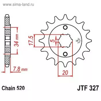 Звезда передняя, ведущая JTF327, стальная