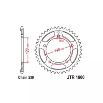 Звезда ведомая JT sprockets JTR1800-42, цепь 530, 42 зубья