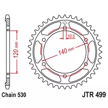 Звезда ведомая JT sprockets JTR499-45, цепь 530, 45 зубьев
