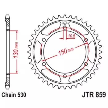 Звезда ведомая JT sprockets JTR859-40, цепь 530, 40 зубьев
