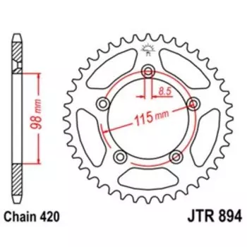 Звезда ведомая, JT sprockets R894-46, цепь 420, 46 зубьев