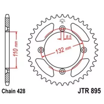 Звезда ведомая, JT sprockets R895-49, цепь 428, 49 зубьев