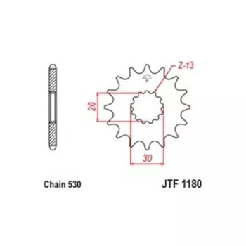 Звезда ведущая JT sprockets JTF1180-18, цепь 530, 18 зубьев