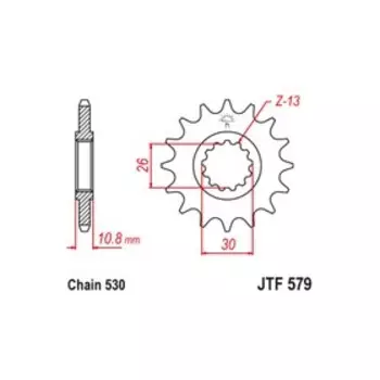 Звезда ведущая JT sprockets JTF579-14, цепь 530, 14 зубьев