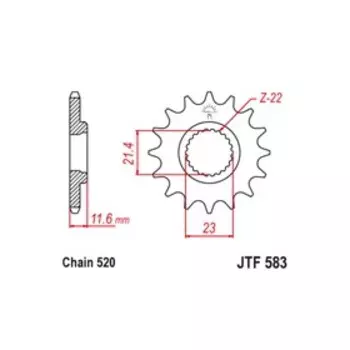 Звезда ведущая JT sprockets JTF583-13, цепь 520, 13 зубьев