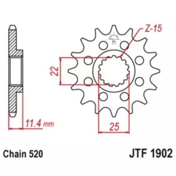 Звезда ведущая JTF1902-17, JT sprockets, цепь 520, 17 зубьев