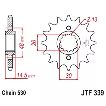 Звезда ведущая JTF339-16, F339-16, JT sprockets, цепь 530, 16 зубьев