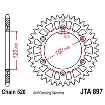 Звезда задняя, ведомая JTA897 алюминиевая