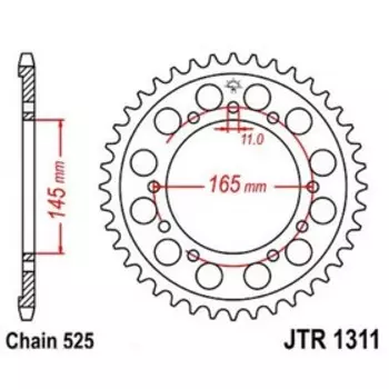 Звезда задняя, ведомая JTR1311 стальная, цепь 525, 43 зубья