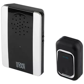 Звонок HomeStar HS-0117, беспроводной, 8,6 МВт, 38 мелодий, 80-90 дБ, r=100 м, чёрный