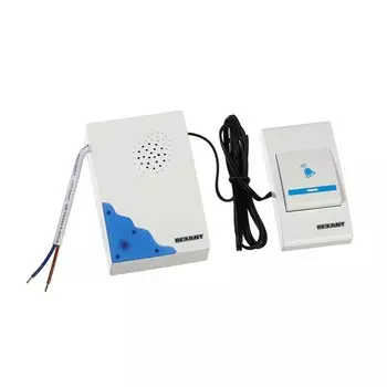 Звонок REXANT RX-8, проводной, 220 В, регулировка громкости, белый