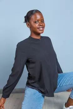 Блузка женская (B) STOLNIK Б918 (46, Черный/Горох)