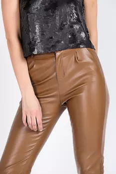 Брюки женские MilanSheng 6758 к/з (M, Коричневый)