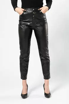 Брюки женские Y.T.Q D6038-B к/з + ремень (28, Черный)