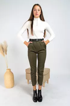 Джинсы женские Cemeilla 1395 + ремень (26, Хаки)