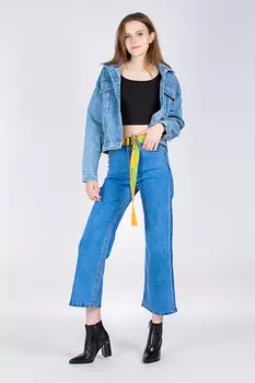 Джинсы женские Denim L1079 + ремень (25, Синий)