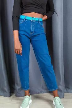 Джинсы женские Denim L9007 + ремень (29, Синий)