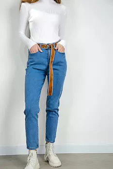 Джинсы женские Denim M0383 + ремень (25, Голубой)