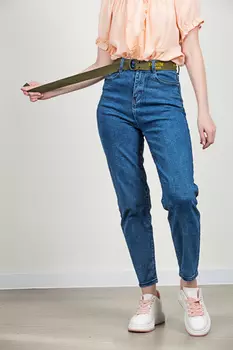 Джинсы женские Denim S0089 + ремень (34, Синий)
